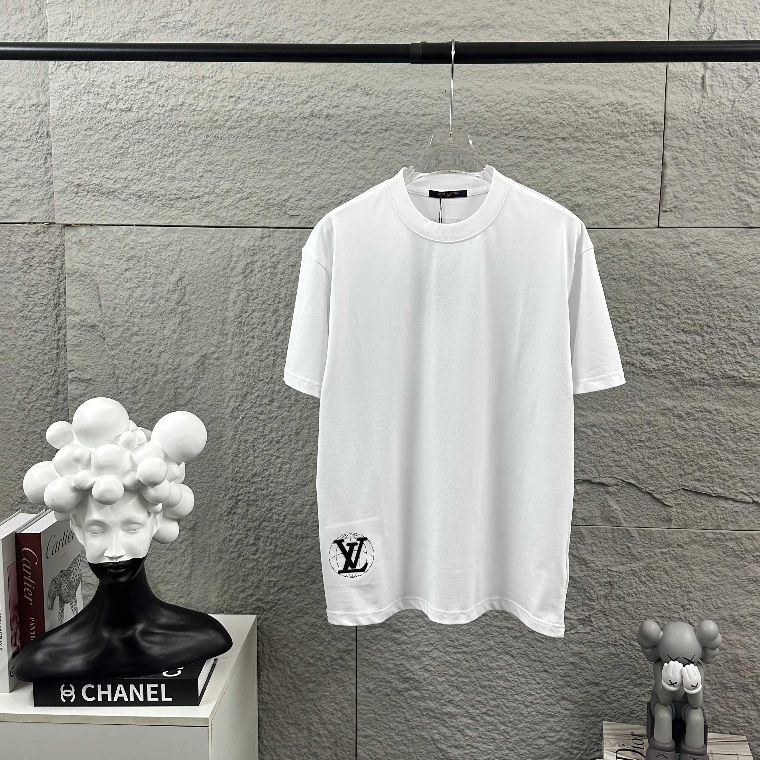LOUIS VUITTON Letter Embroidery Print Short Sleeve T-Shirt