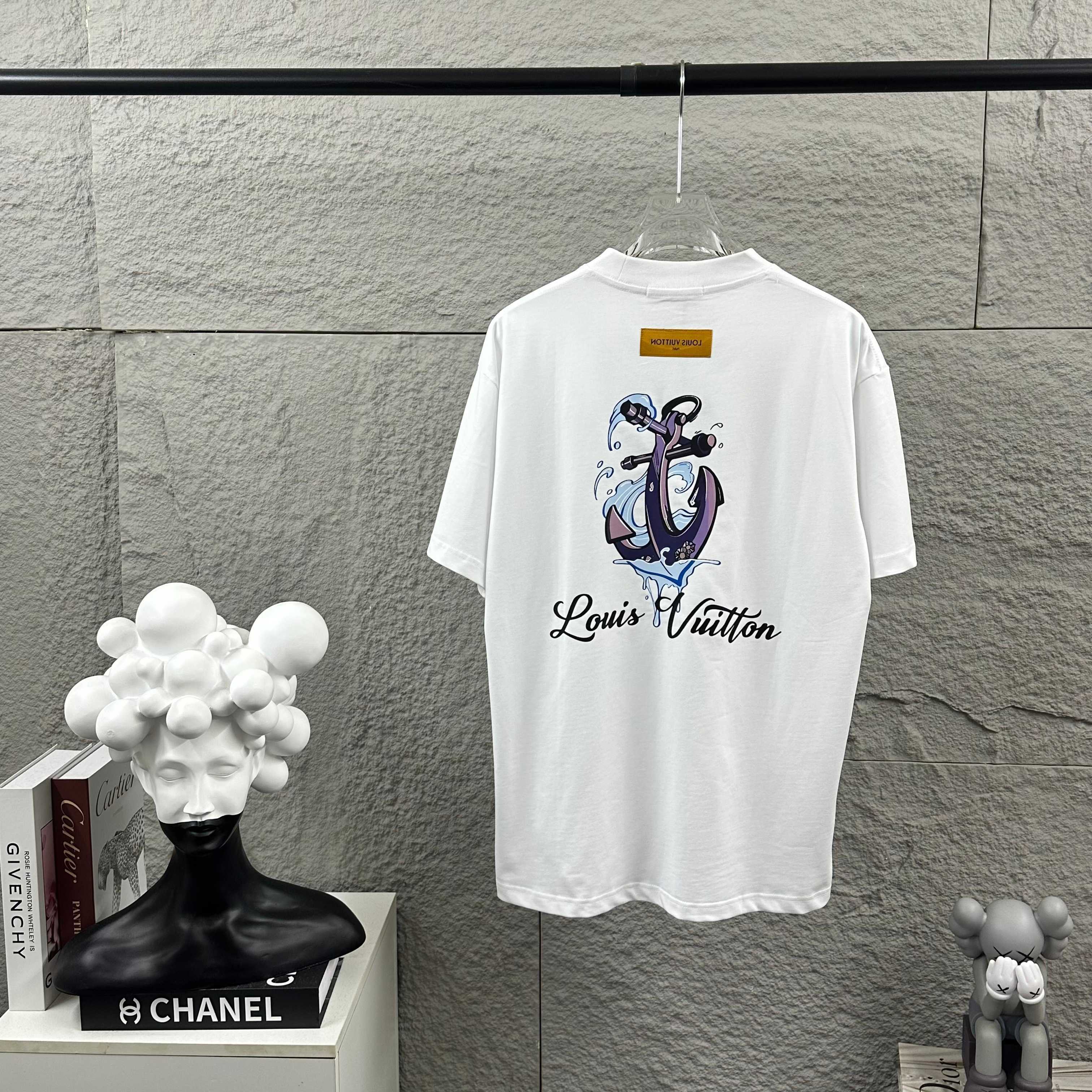 LOUIS VUITTON Letter Embroidery Print Short Sleeve T-Shirt