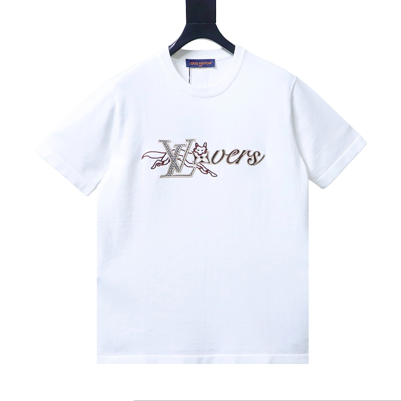 LOUIS VUITTON Letter Embroidery Short Sleeve T-Shirt