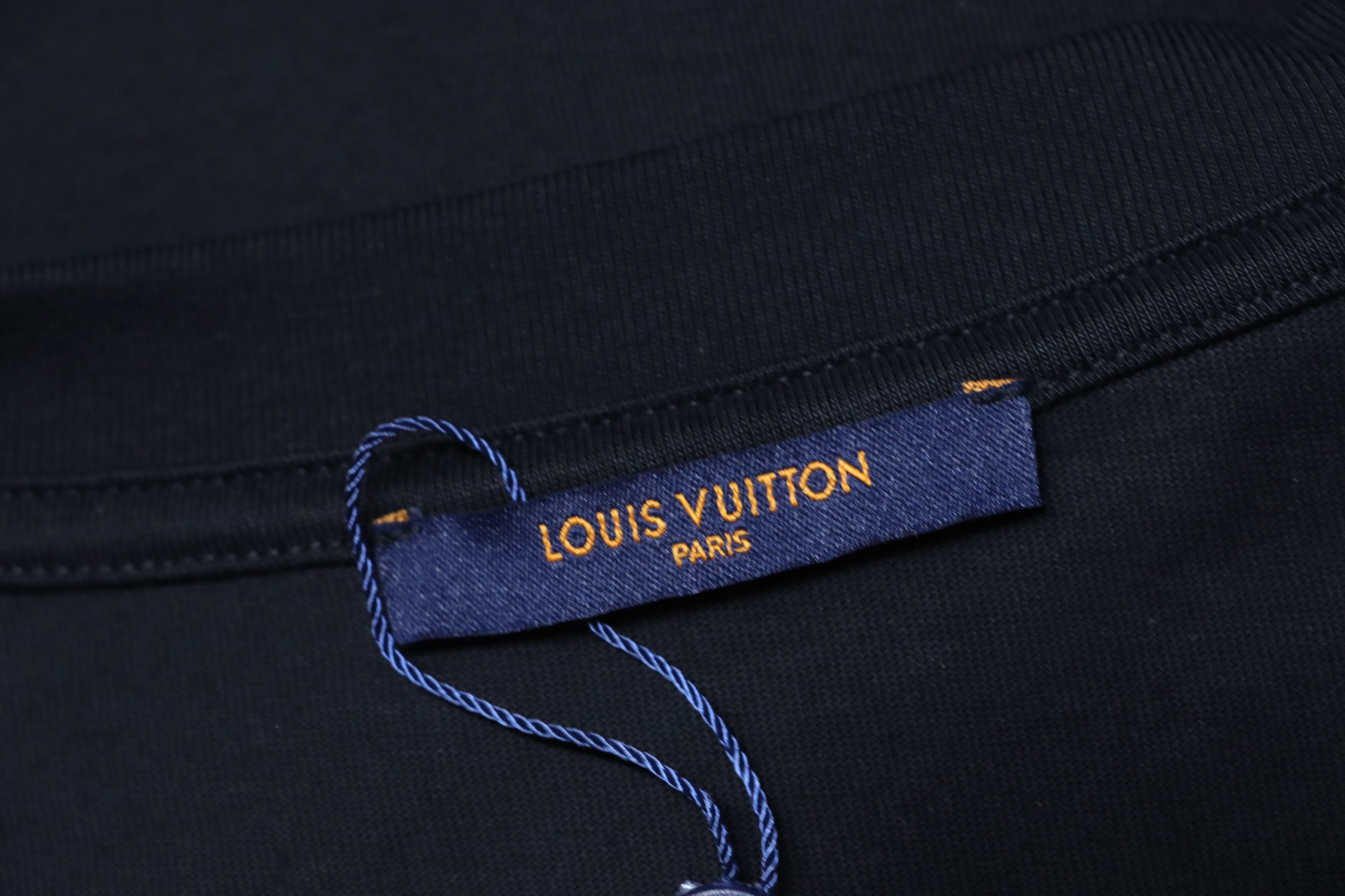 LOUIS VUITTON Letter Graffiti Hand-Drawn Black Short Sleeve T-Shirt