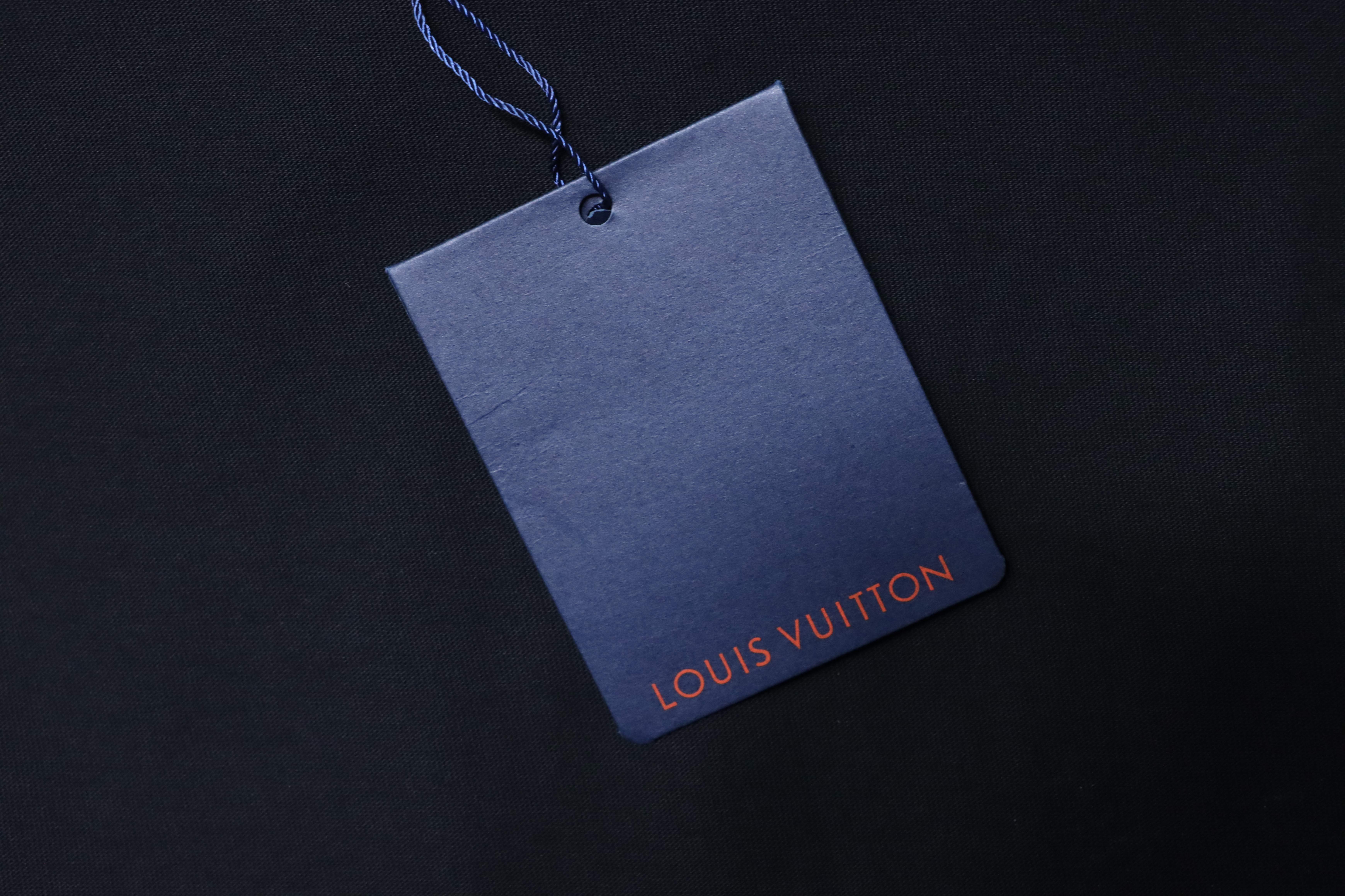 LOUIS VUITTON Letter Graffiti Hand-Drawn Black Short Sleeve T-Shirt