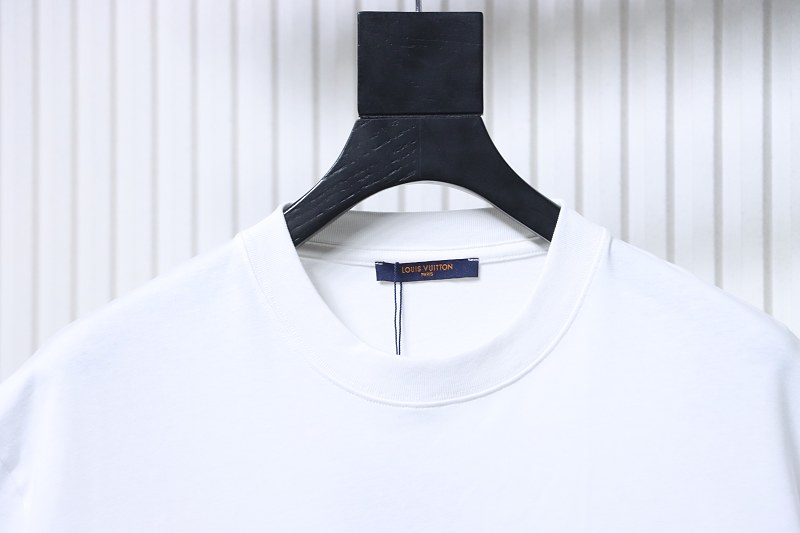 LOUIS VUITTON Letter Graffiti Hand-Drawn White Short Sleeve T-Shirt