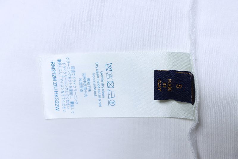 LOUIS VUITTON Letter Graffiti Hand-Drawn White Short Sleeve T-Shirt