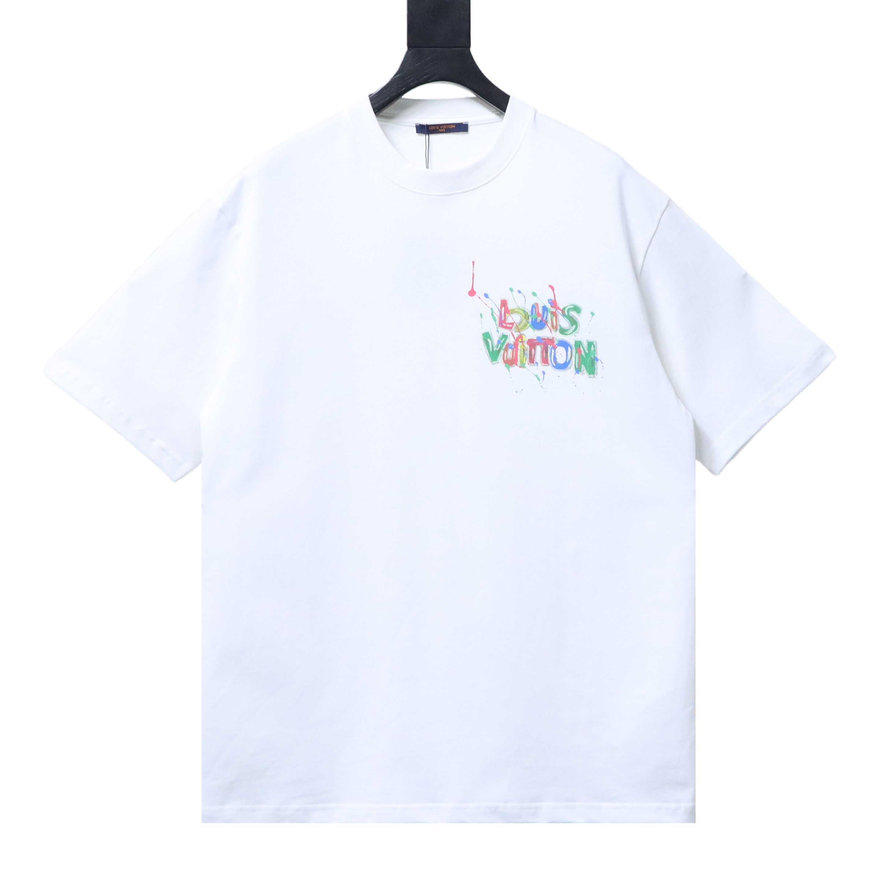 LOUIS VUITTON Letter Graffiti Hand-Drawn White Short Sleeve T-Shirt