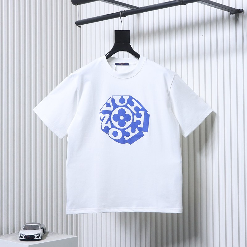 LOUIS VUITTON Letter Monogram Chest Logo Black White Short Sleeve T-Shirt