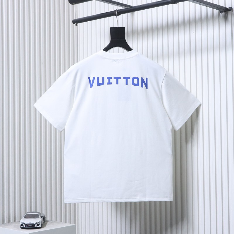 LOUIS VUITTON Letter Monogram Chest Logo Black White Short Sleeve T-Shirt