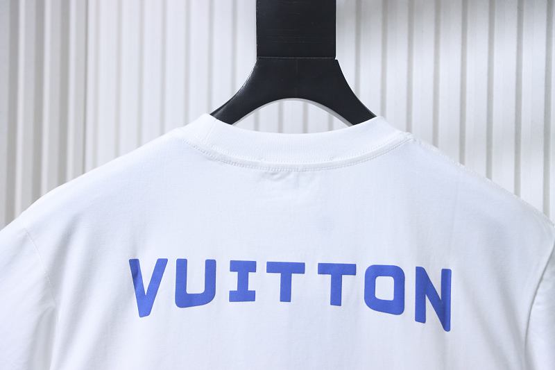 LOUIS VUITTON Letter Monogram Chest Logo Black White Short Sleeve T-Shirt
