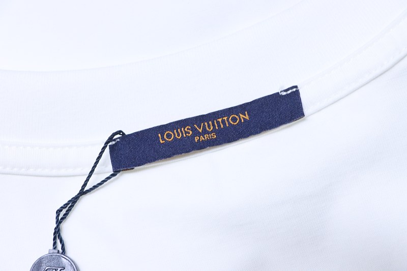 LOUIS VUITTON Letter Monogram Chest Logo Black White Short Sleeve T-Shirt