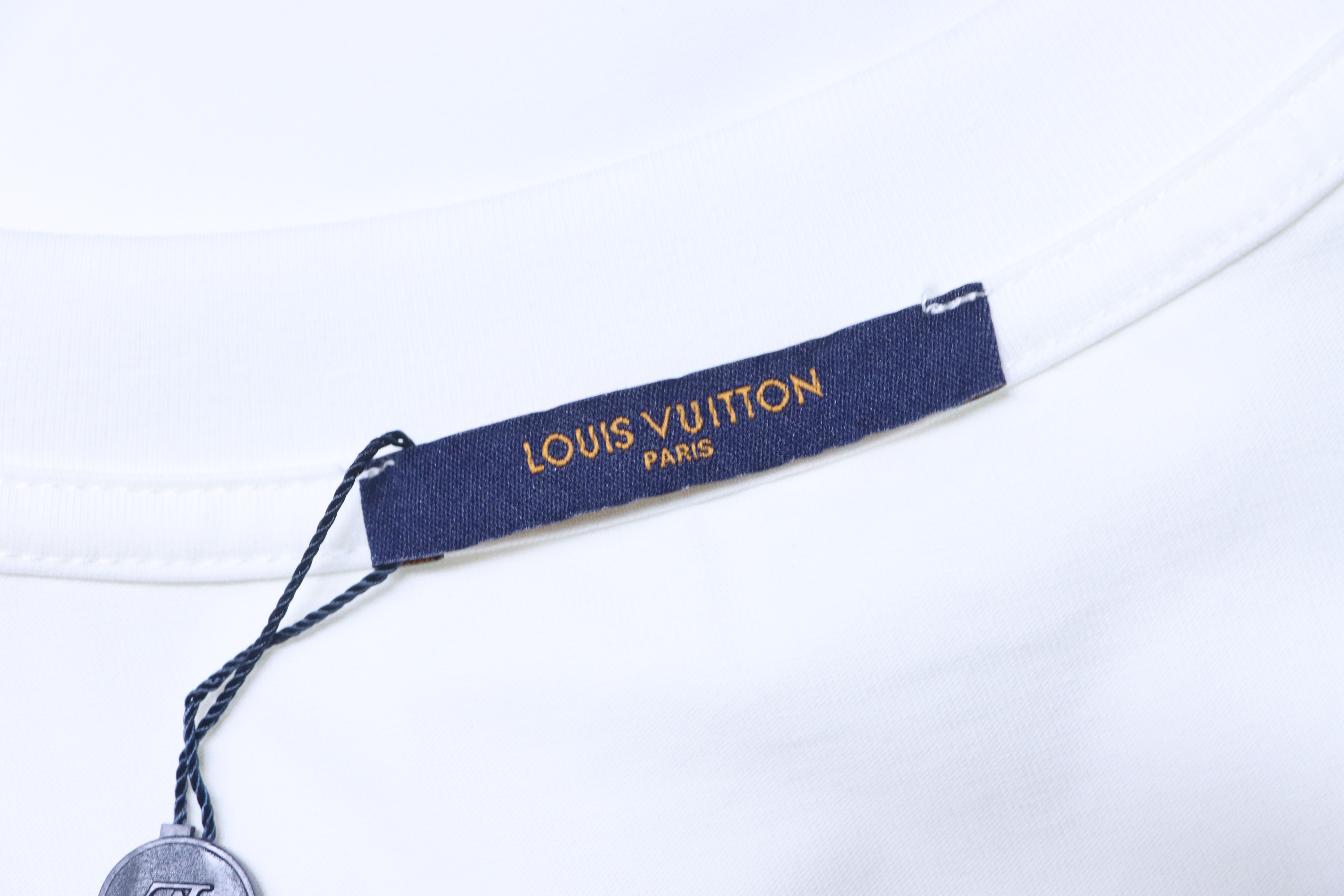 LOUIS VUITTON Letter Monogram Chest Logo Black White Short Sleeve T-Shirt