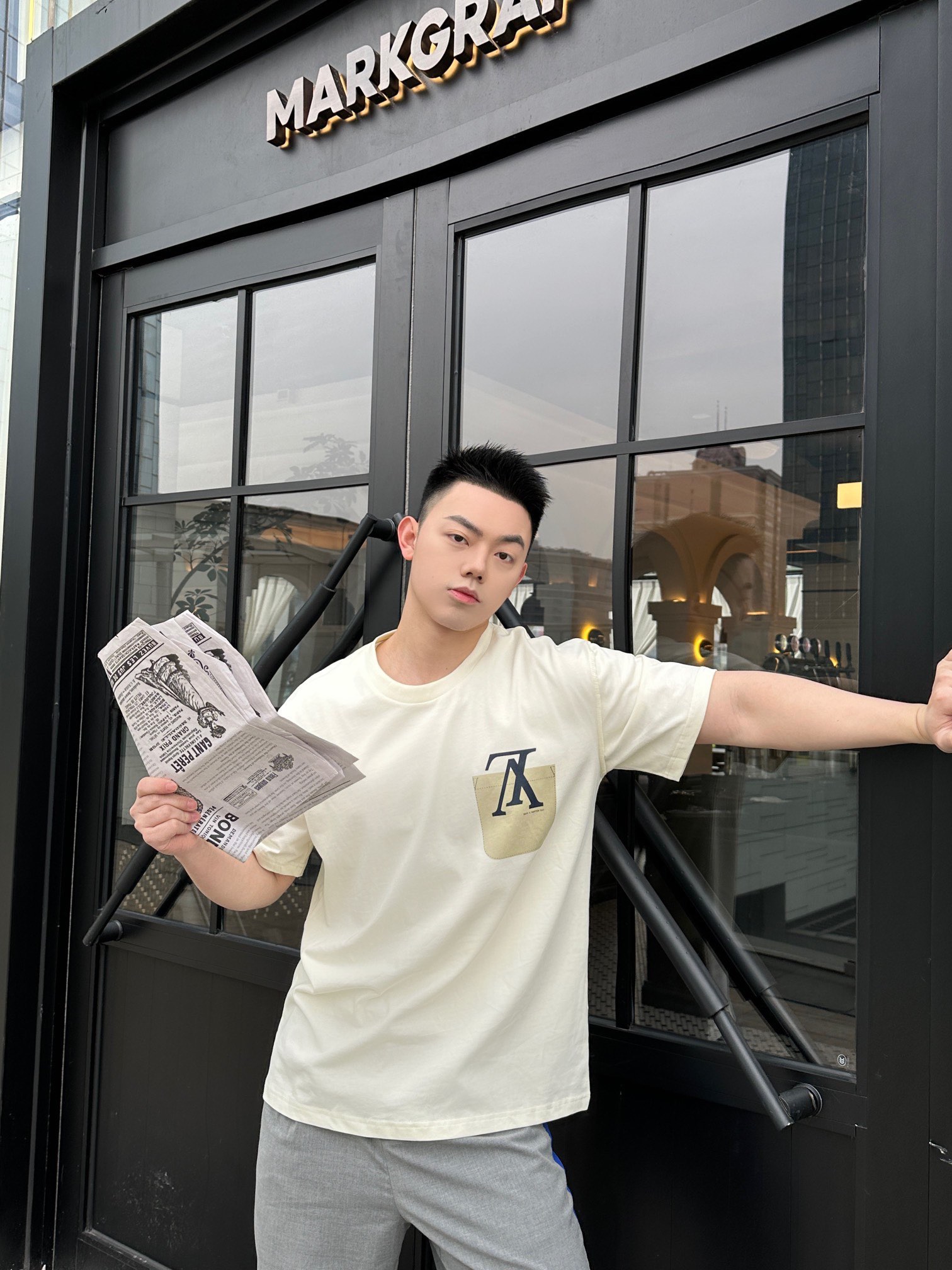 LOUIS VUITTON Letter Print Logo Short Sleeve T-Shirt