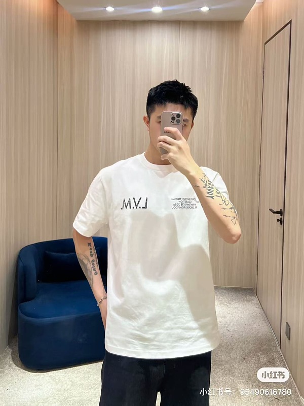 LOUIS VUITTON Letter Print Short Sleeve T-Shirt