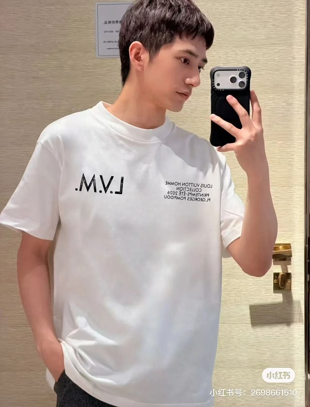 LOUIS VUITTON Letter Print Short Sleeve T-Shirt