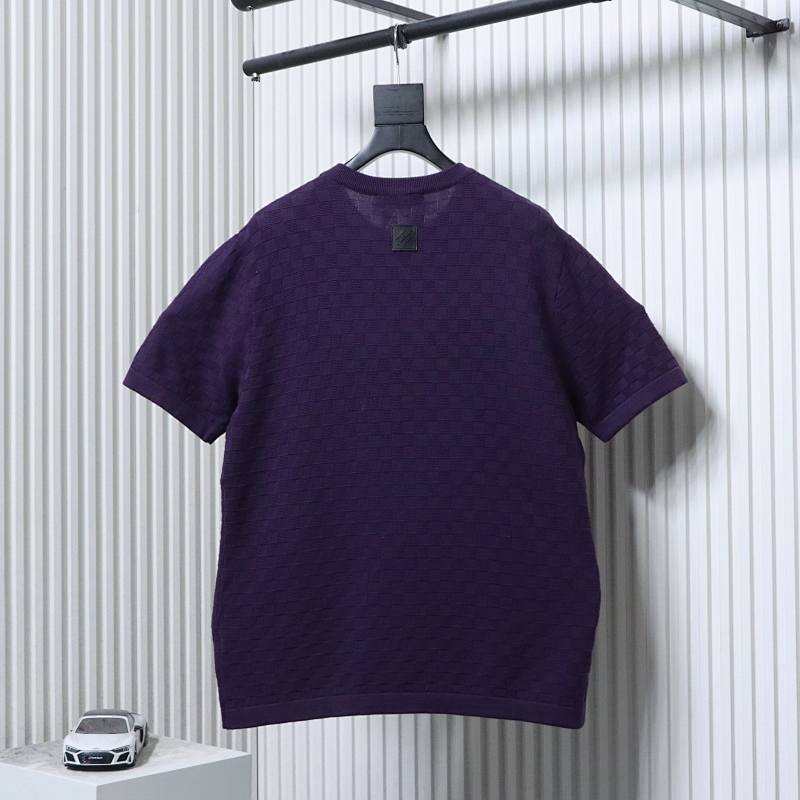 LOUIS VUITTON Letter Tonal Pattern Embroidery Short Sleeve T-Shirt