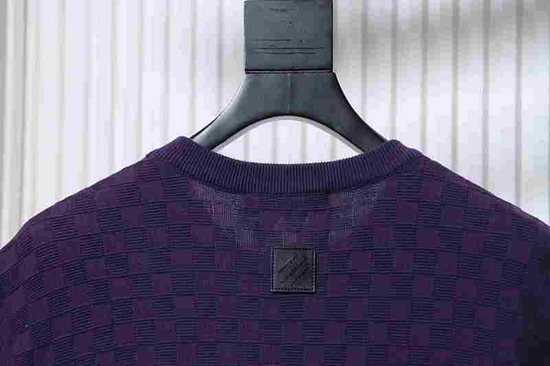 LOUIS VUITTON Letter Tonal Pattern Embroidery Short Sleeve T-Shirt