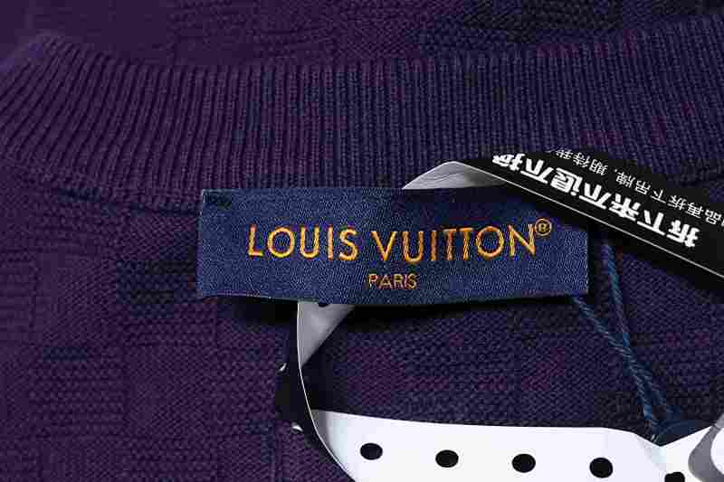 LOUIS VUITTON Letter Tonal Pattern Embroidery Short Sleeve T-Shirt