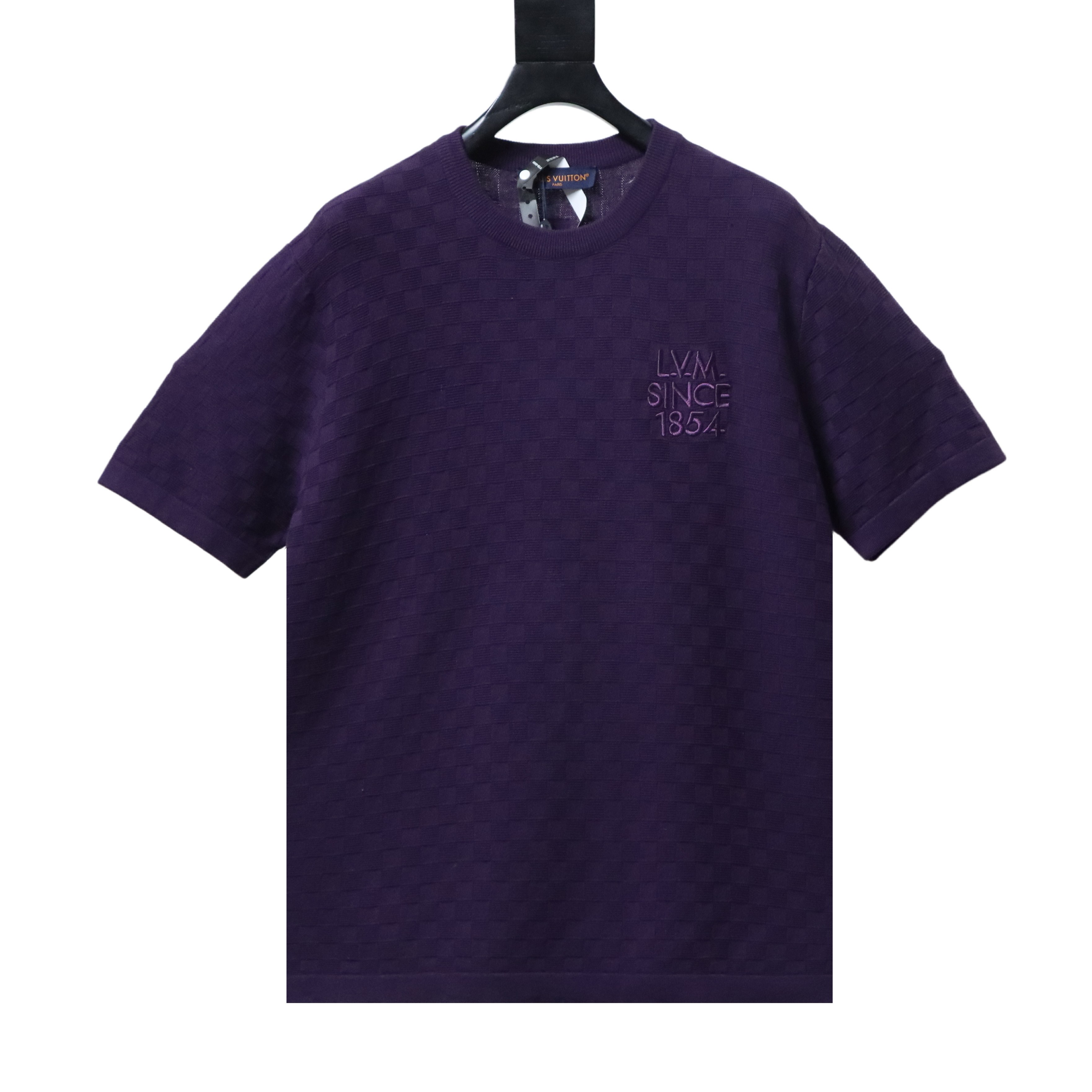 LOUIS VUITTON Letter Tonal Pattern Embroidery Short Sleeve T-Shirt