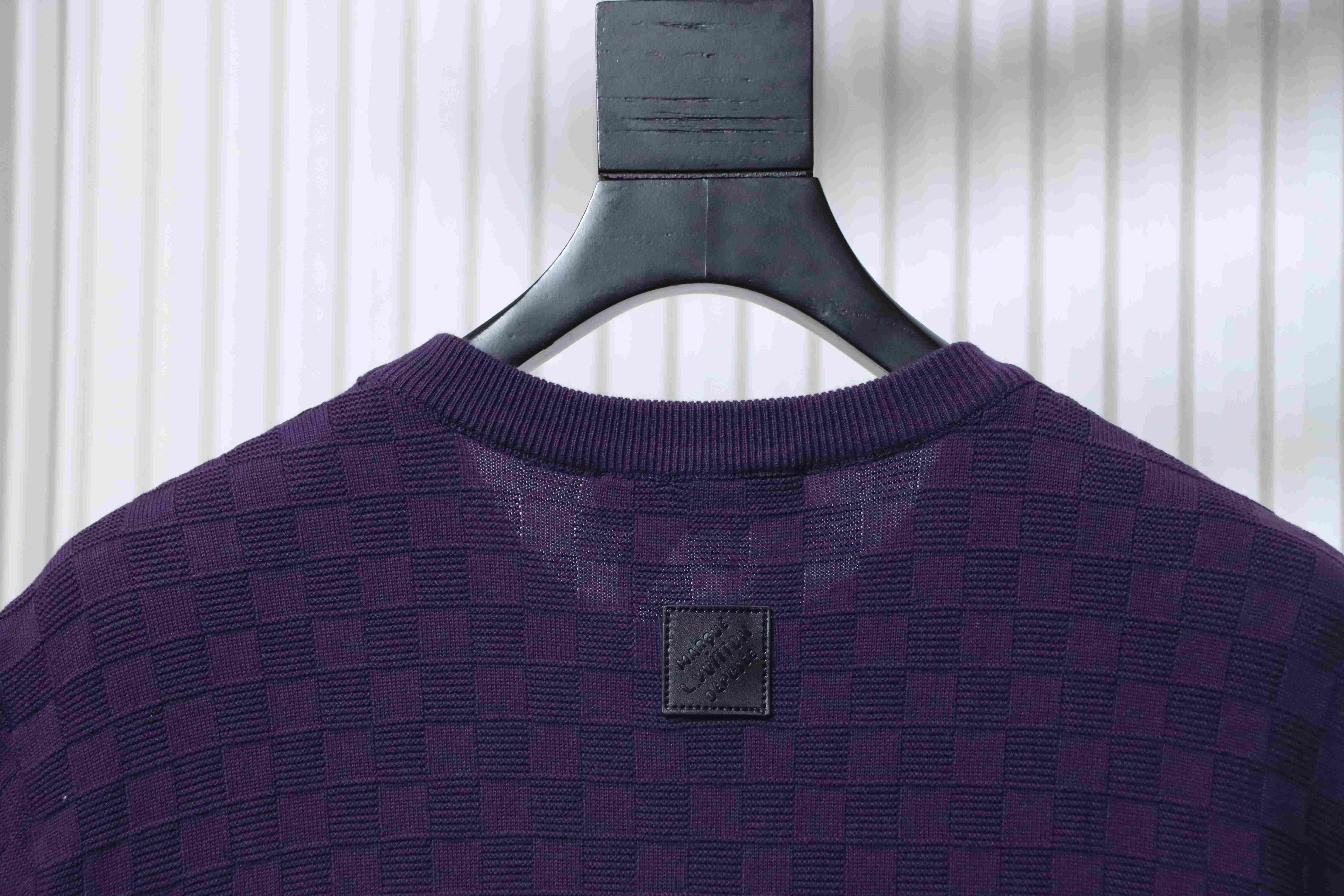 LOUIS VUITTON Letter Tonal Pattern Embroidery Short Sleeve T-Shirt