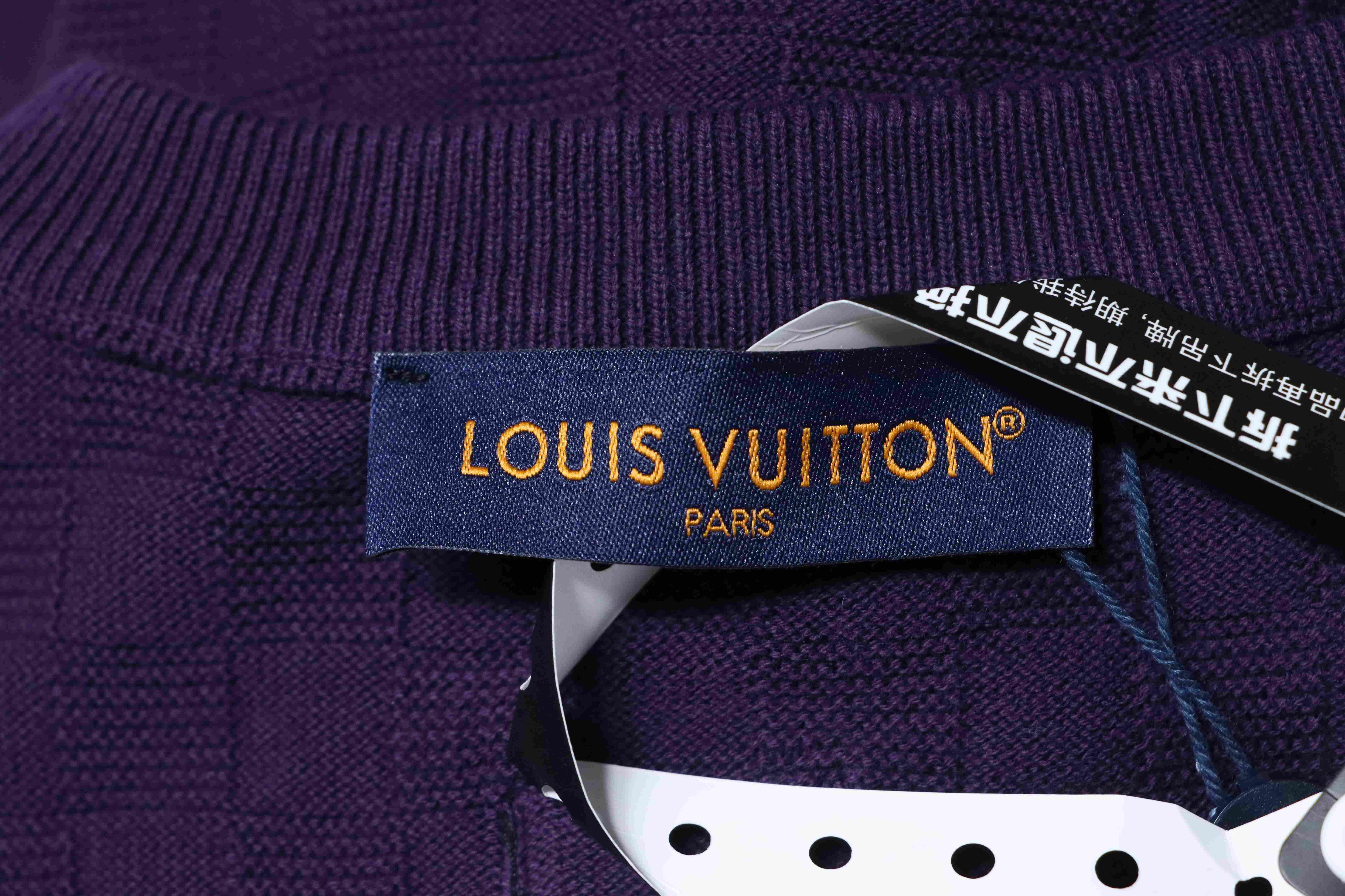LOUIS VUITTON Letter Tonal Pattern Embroidery Short Sleeve T-Shirt