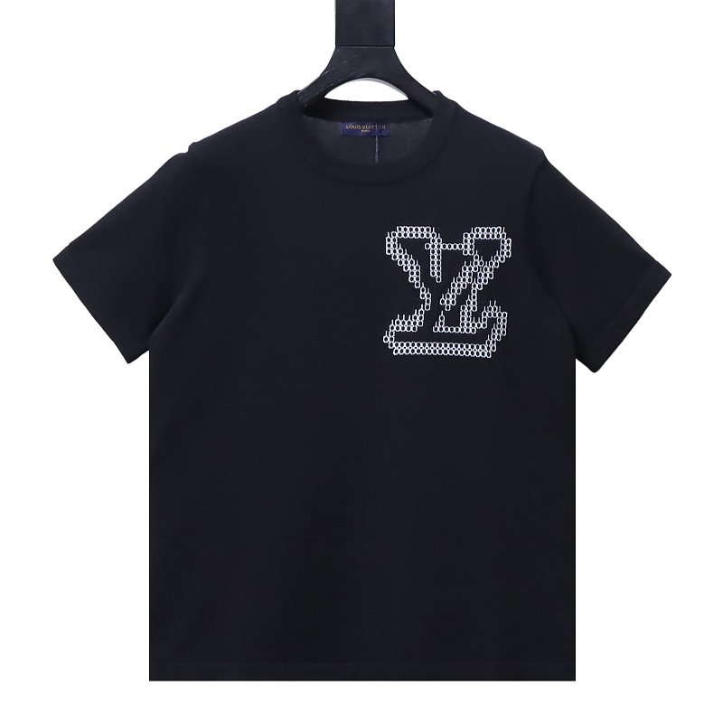 LOUIS VUITTON Logo Black Short Sleeve T-Shirt