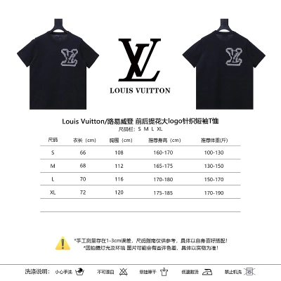 LOUIS VUITTON Logo Black Short Sleeve T-Shirt 02