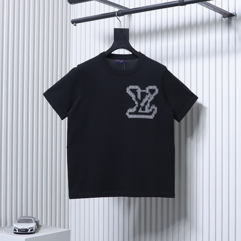 LOUIS VUITTON Logo Black Short Sleeve T-Shirt