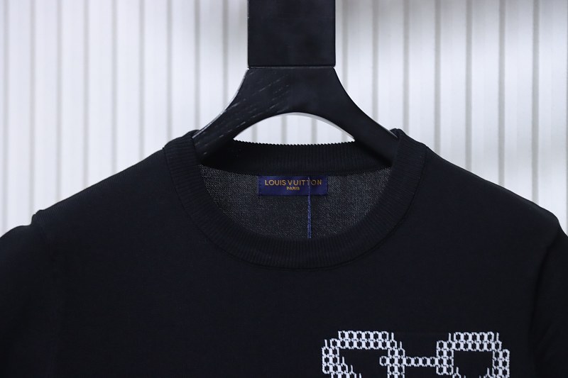 LOUIS VUITTON Logo Black Short Sleeve T-Shirt
