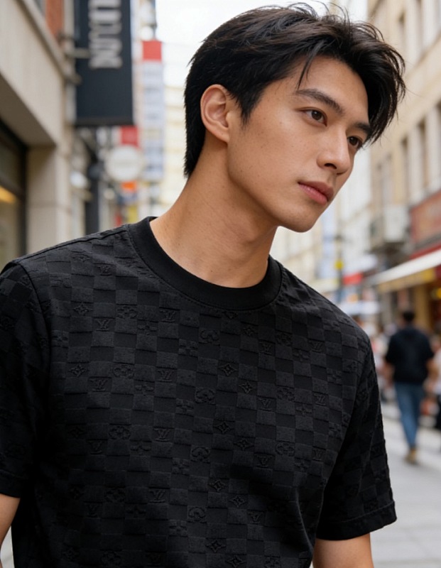 LOUIS VUITTON Monogram Checkerboard Short Sleeve T-Shirt Style 2