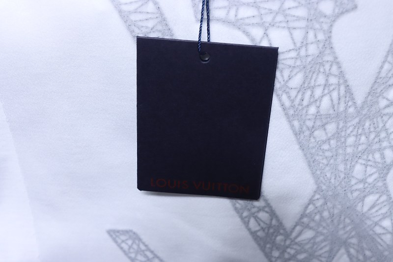LOUIS VUITTON Monogram Embroidery Line Logo Short Sleeve T-Shirt Style 2