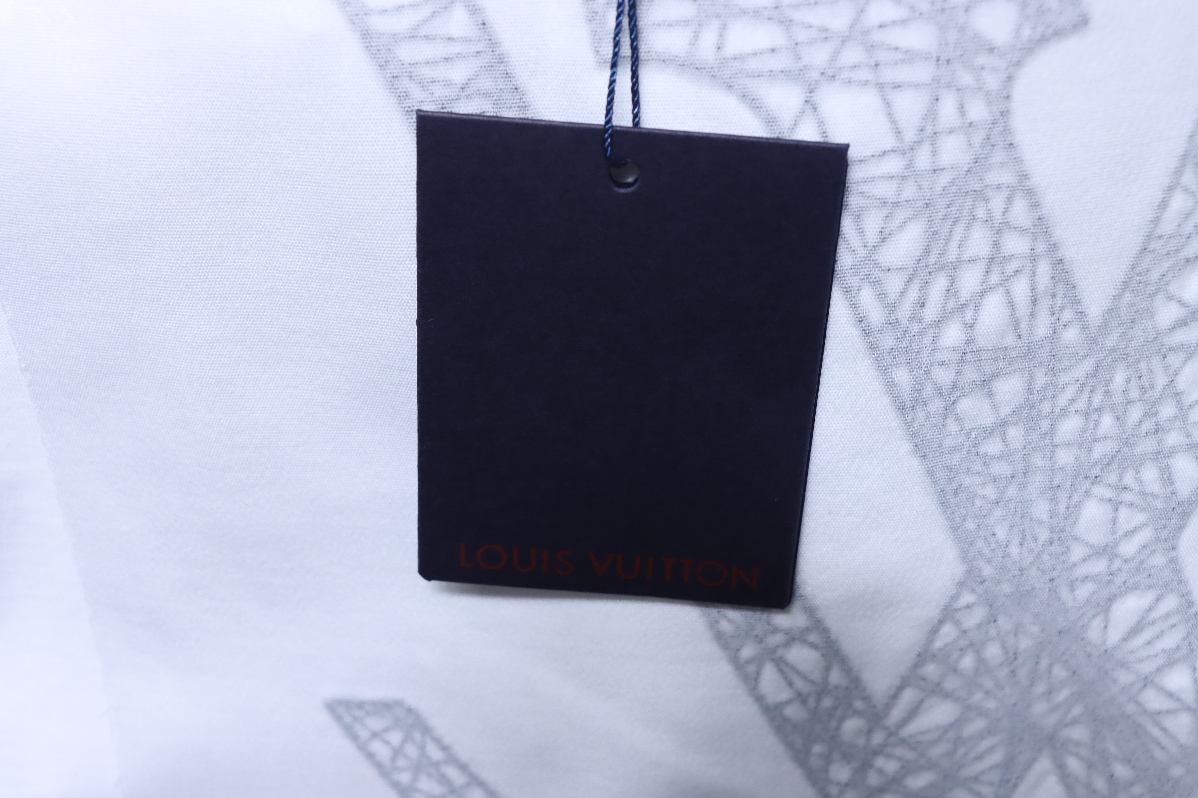 LOUIS VUITTON Monogram Embroidery Line Logo Short Sleeve T-Shirt Style 2