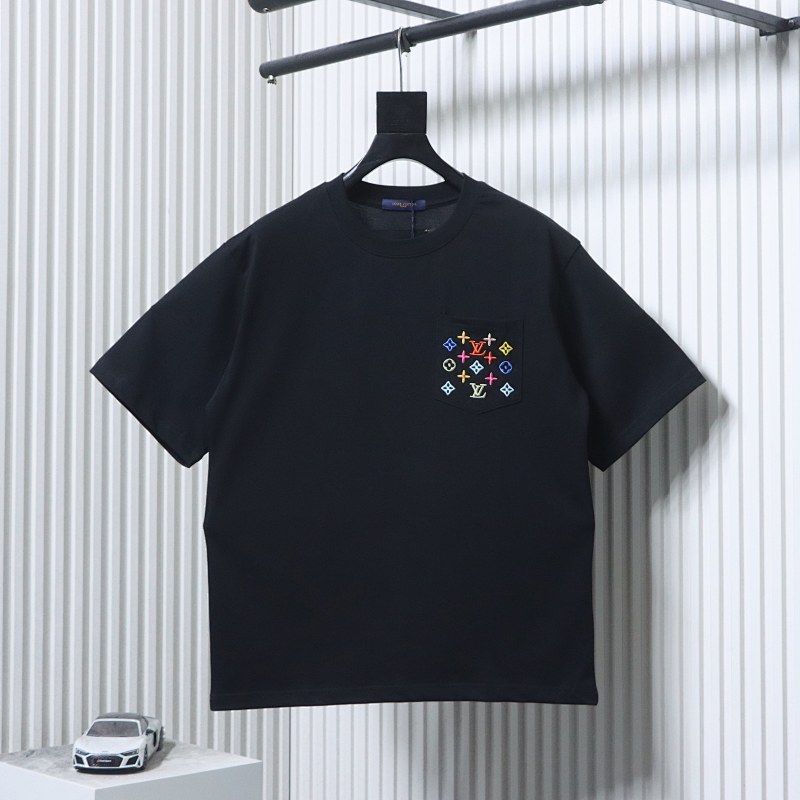 LOUIS VUITTON Monogram Embroidery White Short Sleeve T-Shirt