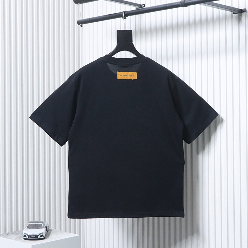 LOUIS VUITTON Monogram Embroidery White Short Sleeve T-Shirt