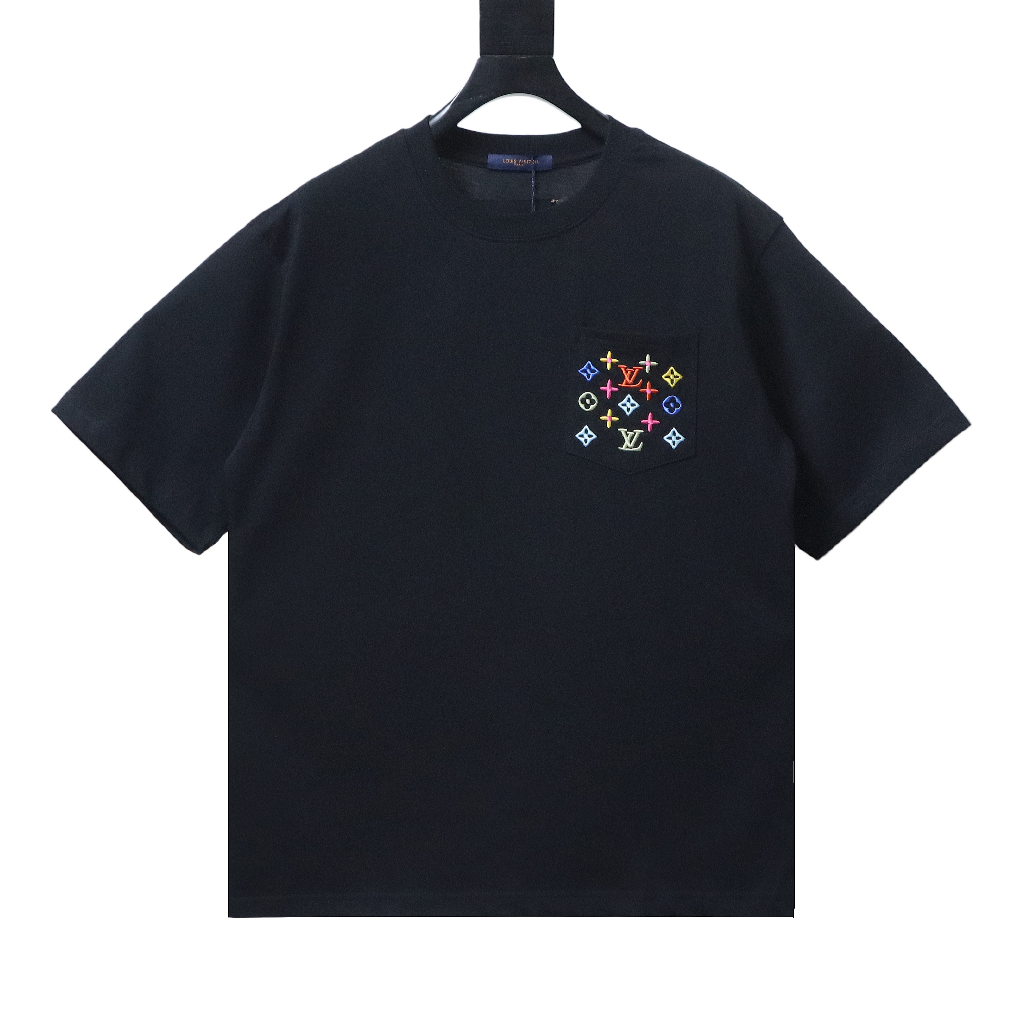 LOUIS VUITTON Monogram Embroidery White Short Sleeve T-Shirt