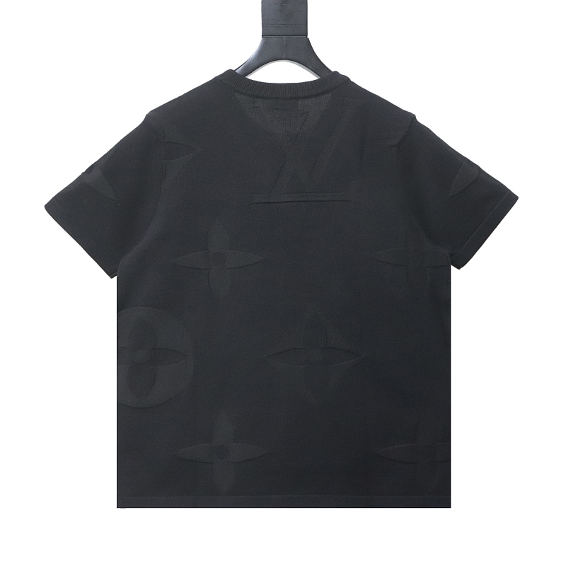 LOUIS VUITTON Monogram Jacquard Tonal Pattern Monogram Short Sleeve T-Shirt