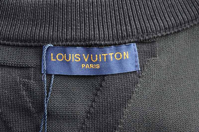 LOUIS VUITTON Monogram Jacquard Tonal Pattern Monogram Short Sleeve T-Shirt