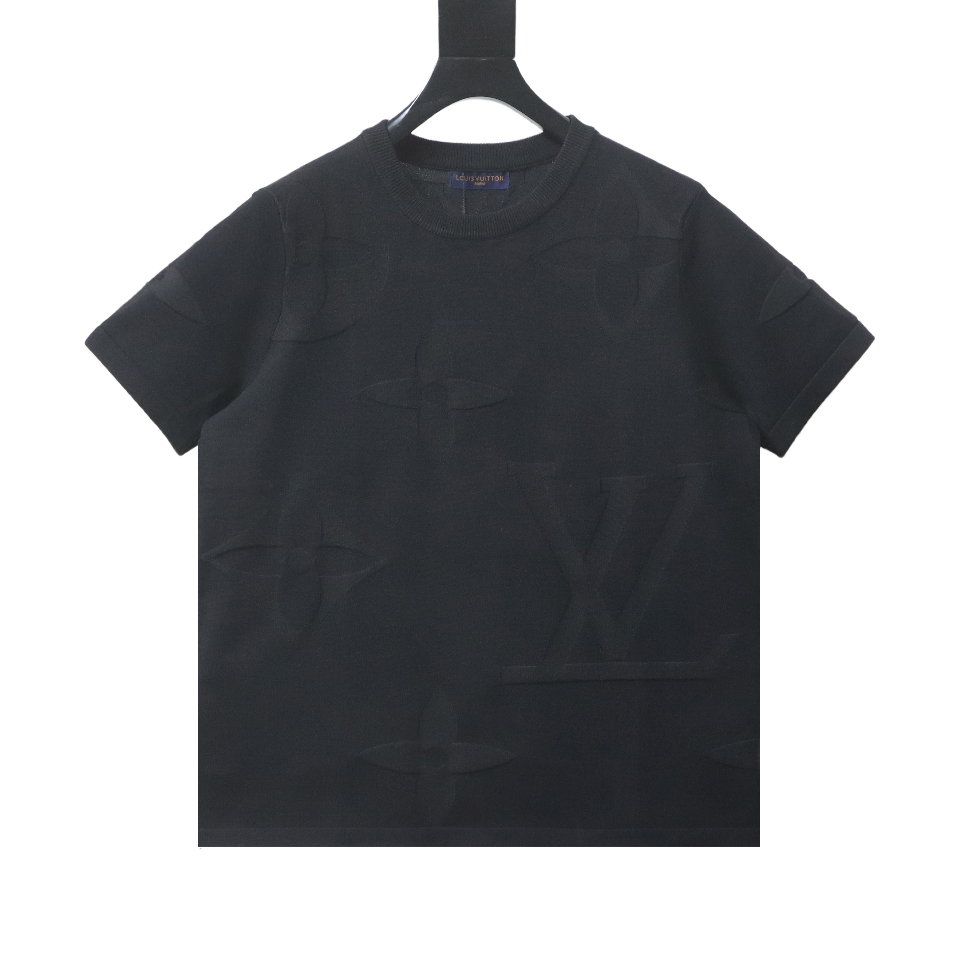 LOUIS VUITTON Monogram Jacquard Tonal Pattern Monogram Short Sleeve T-Shirt