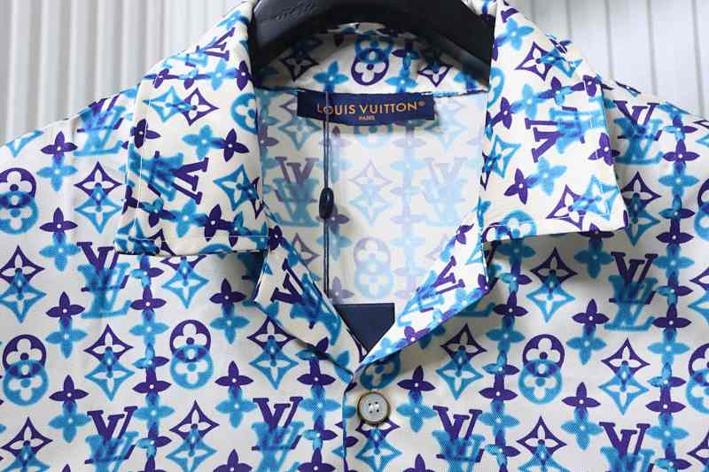 LOUIS VUITTON Monogram Print Set Short Sleeve Shirt