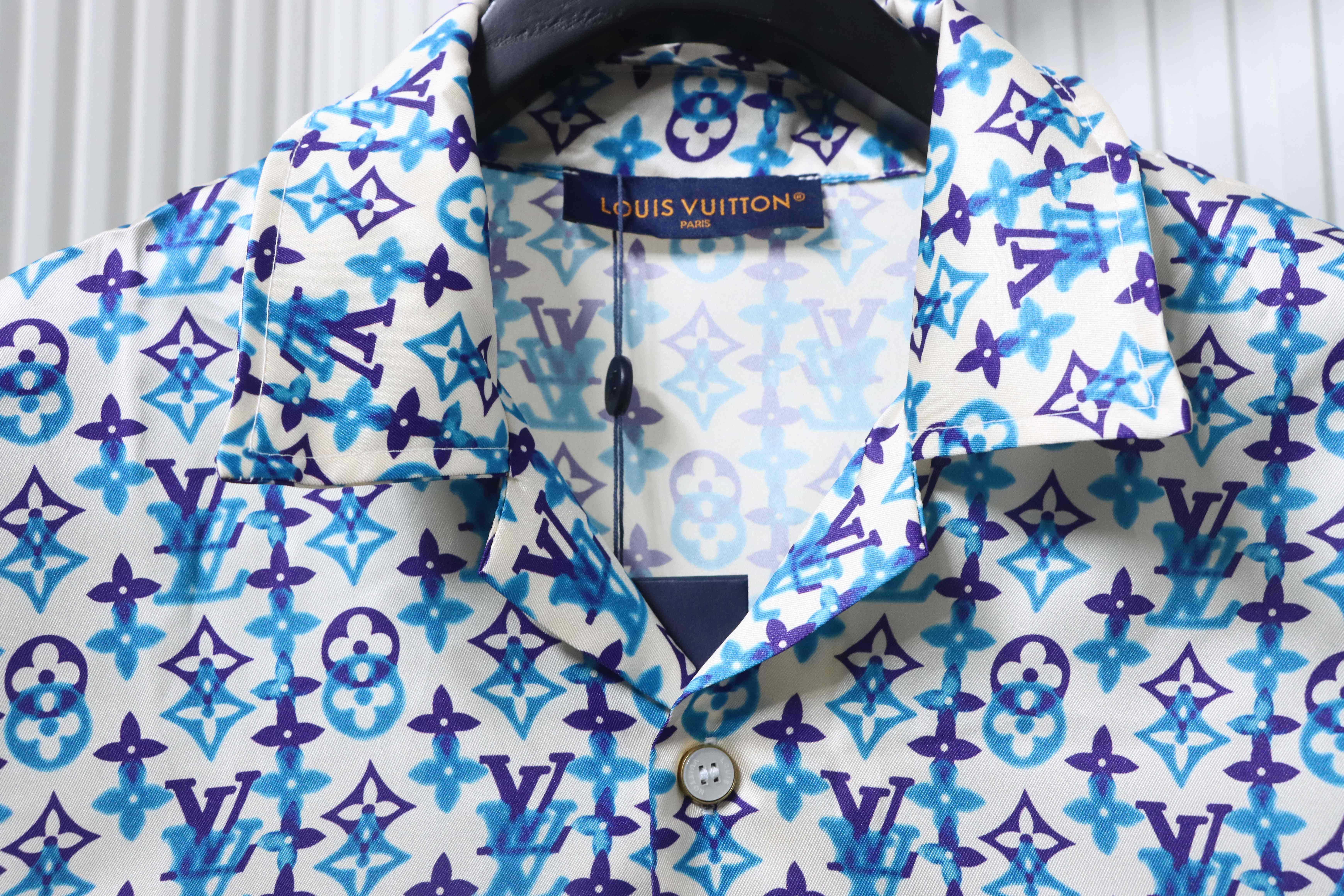 LOUIS VUITTON Monogram Print Set Short Sleeve Shirt