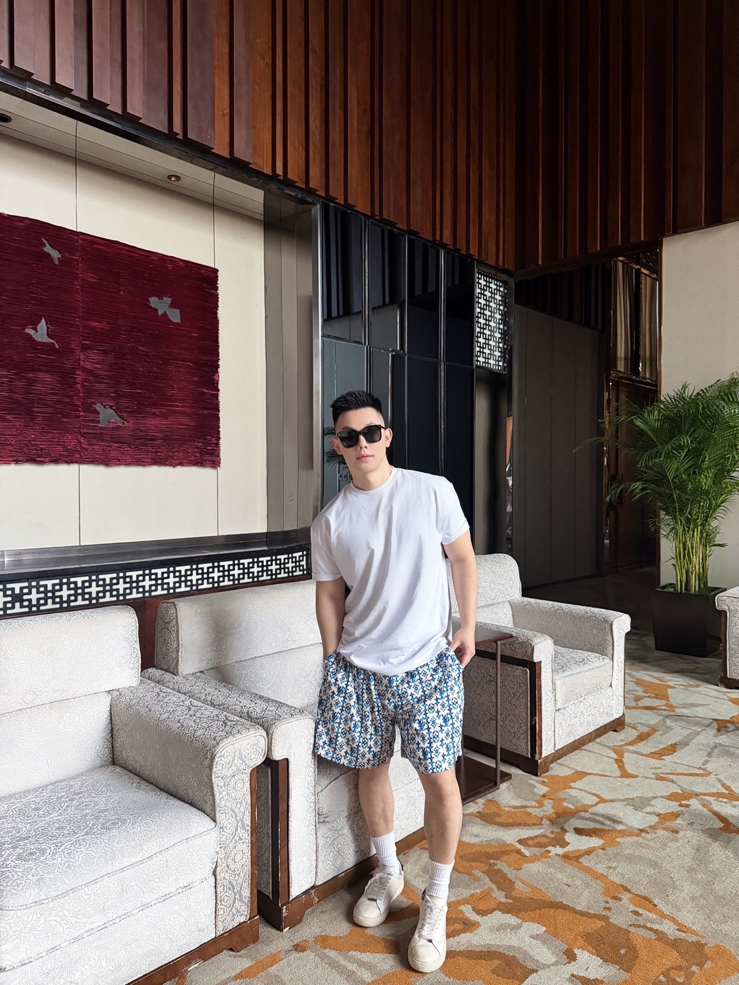 LOUIS VUITTON Monogram Print Set Shorts
