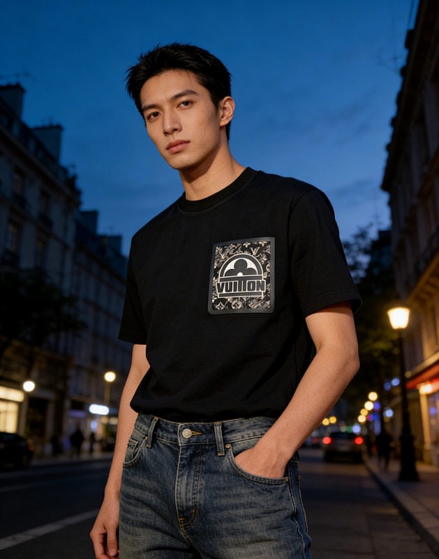 LOUIS VUITTON Monogram Print Short Sleeve T-Shirt Style 2
