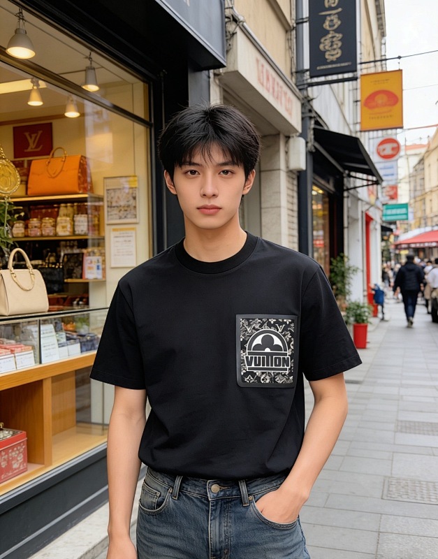 LOUIS VUITTON Monogram Print Short Sleeve T-Shirt Style 2