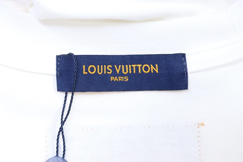 LOUIS VUITTON Pin Logo Embroidery Crew Neck Logo Black Short Sleeve T-Shirt