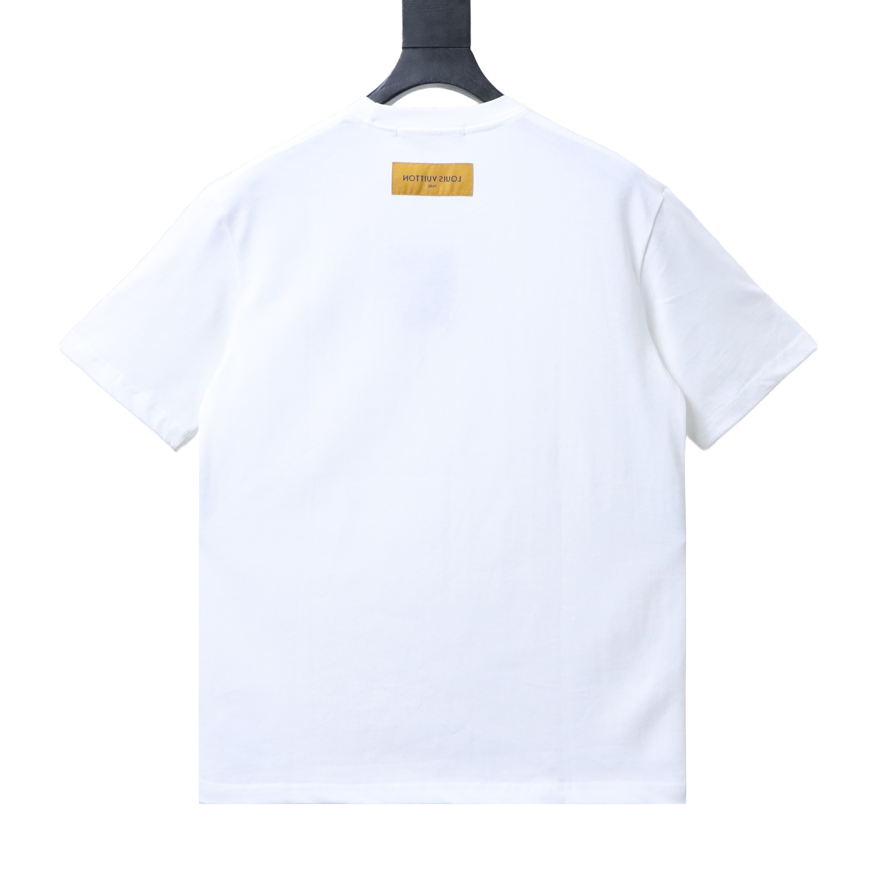 LOUIS VUITTON Pin Logo Embroidery Crew Neck Logo Black Short Sleeve T-Shirt