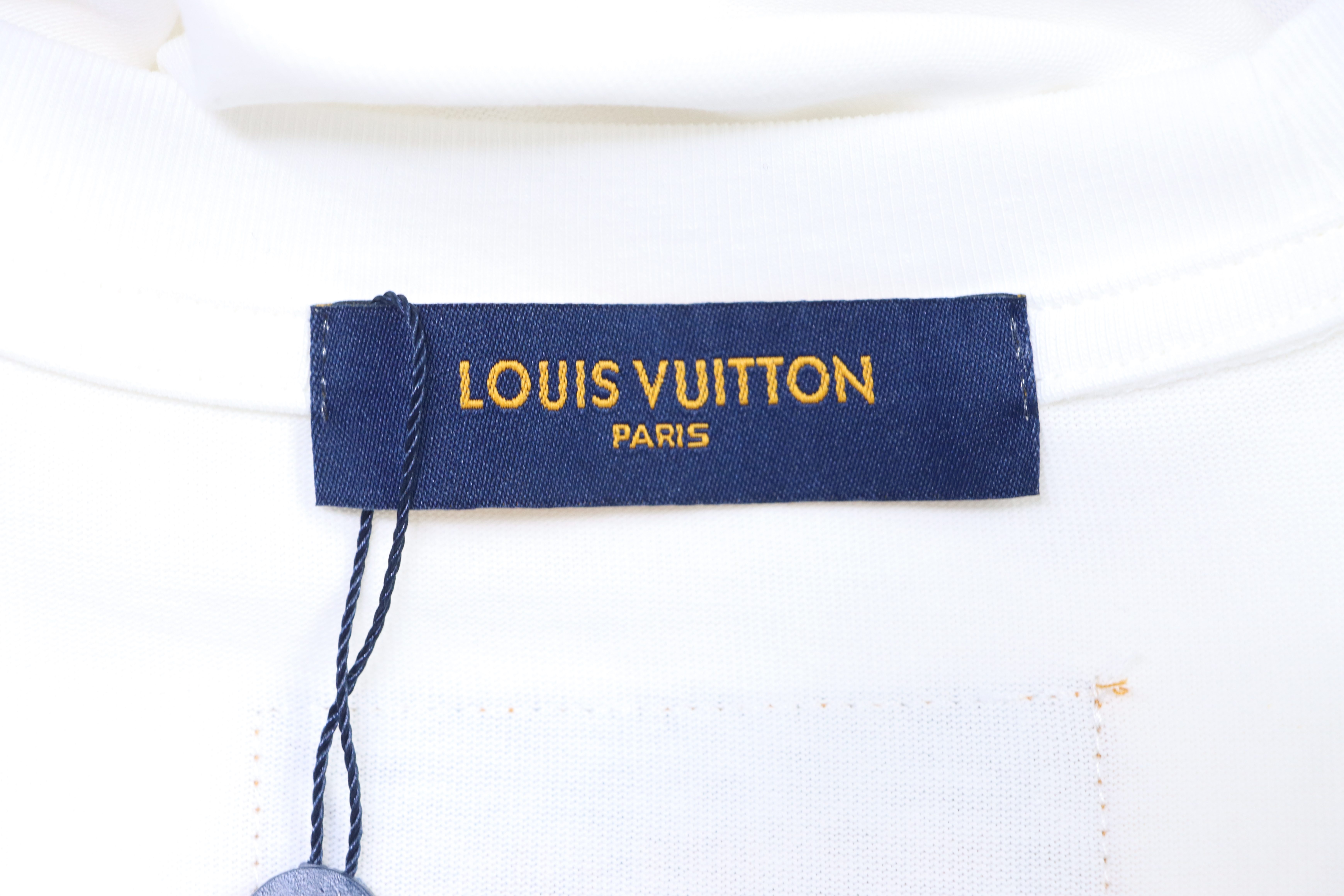 LOUIS VUITTON Pin Logo Embroidery Crew Neck Logo Black Short Sleeve T-Shirt