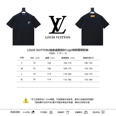 LOUIS VUITTON Pin Logo Embroidery Crew Neck Logo White Short Sleeve T-Shirt 02