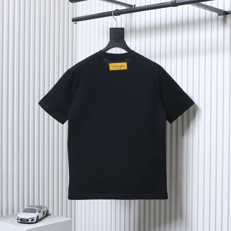 LOUIS VUITTON Pin Logo Embroidery Crew Neck Logo White Short Sleeve T-Shirt