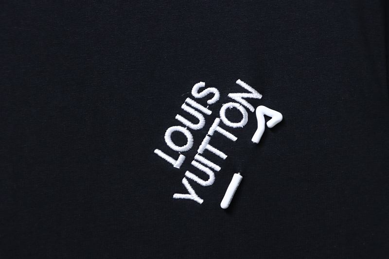 LOUIS VUITTON Pin Logo Embroidery Crew Neck Logo White Short Sleeve T-Shirt