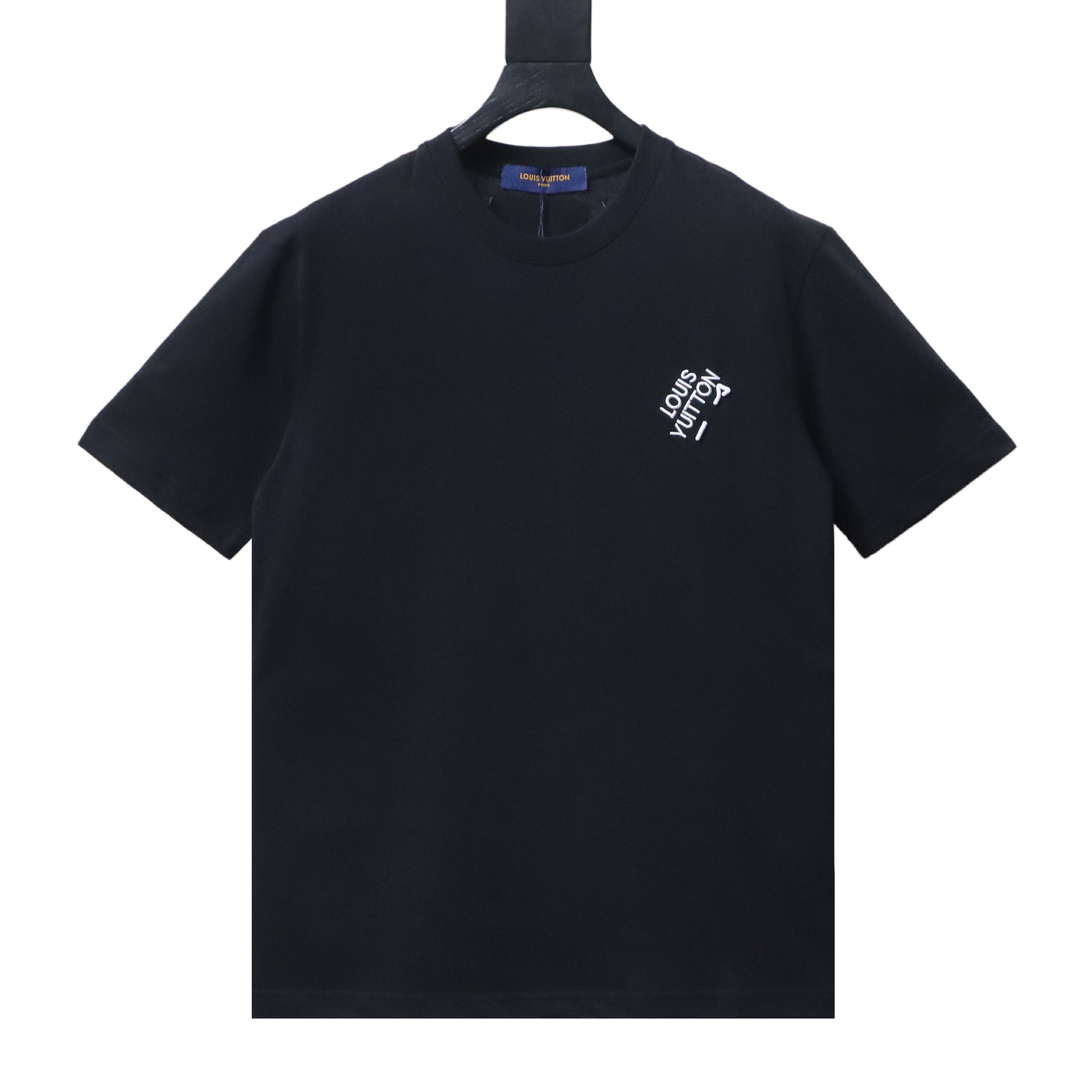 LOUIS VUITTON Pin Logo Embroidery Crew Neck Logo White Short Sleeve T-Shirt
