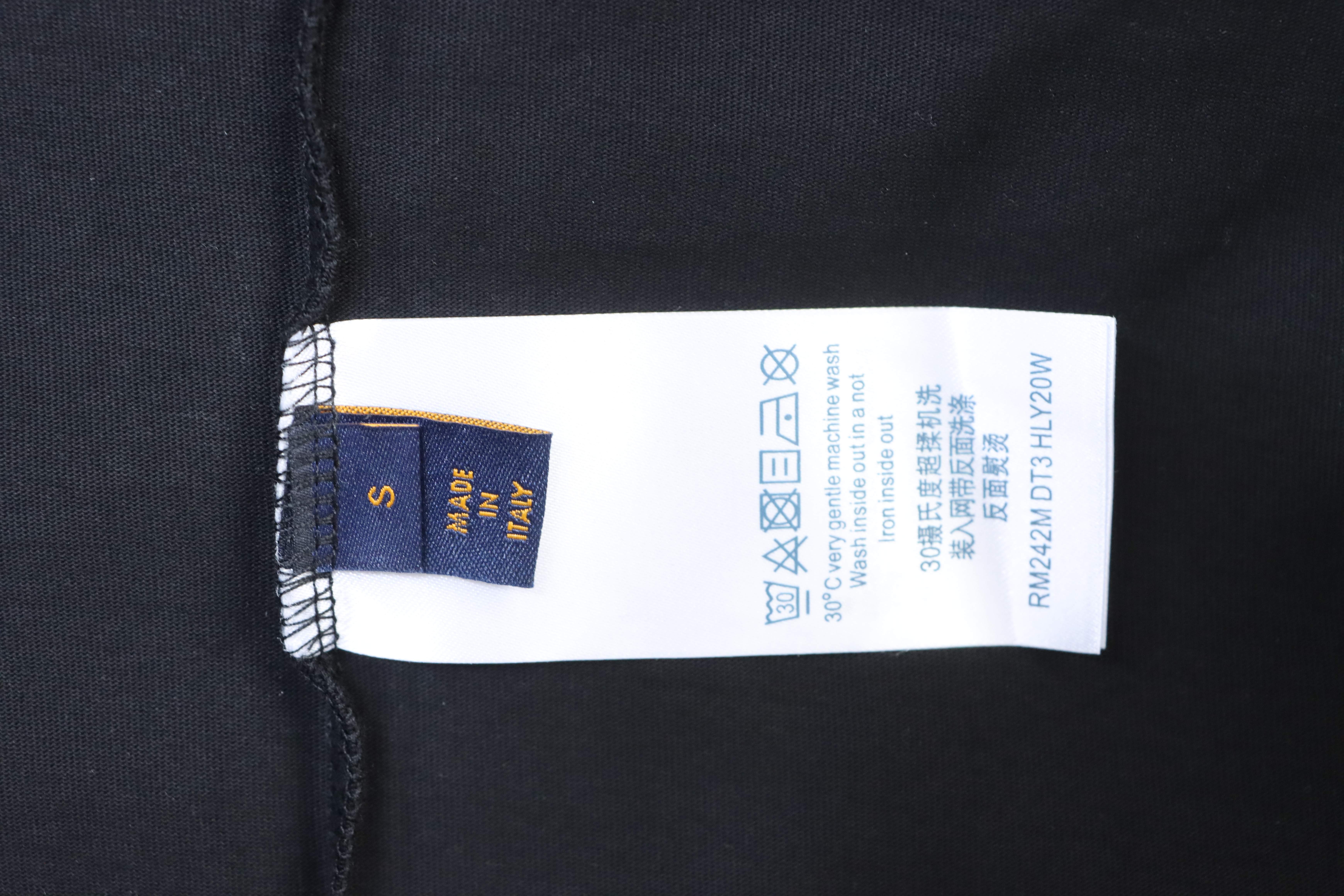 LOUIS VUITTON Pin Logo Embroidery Crew Neck Logo White Short Sleeve T-Shirt