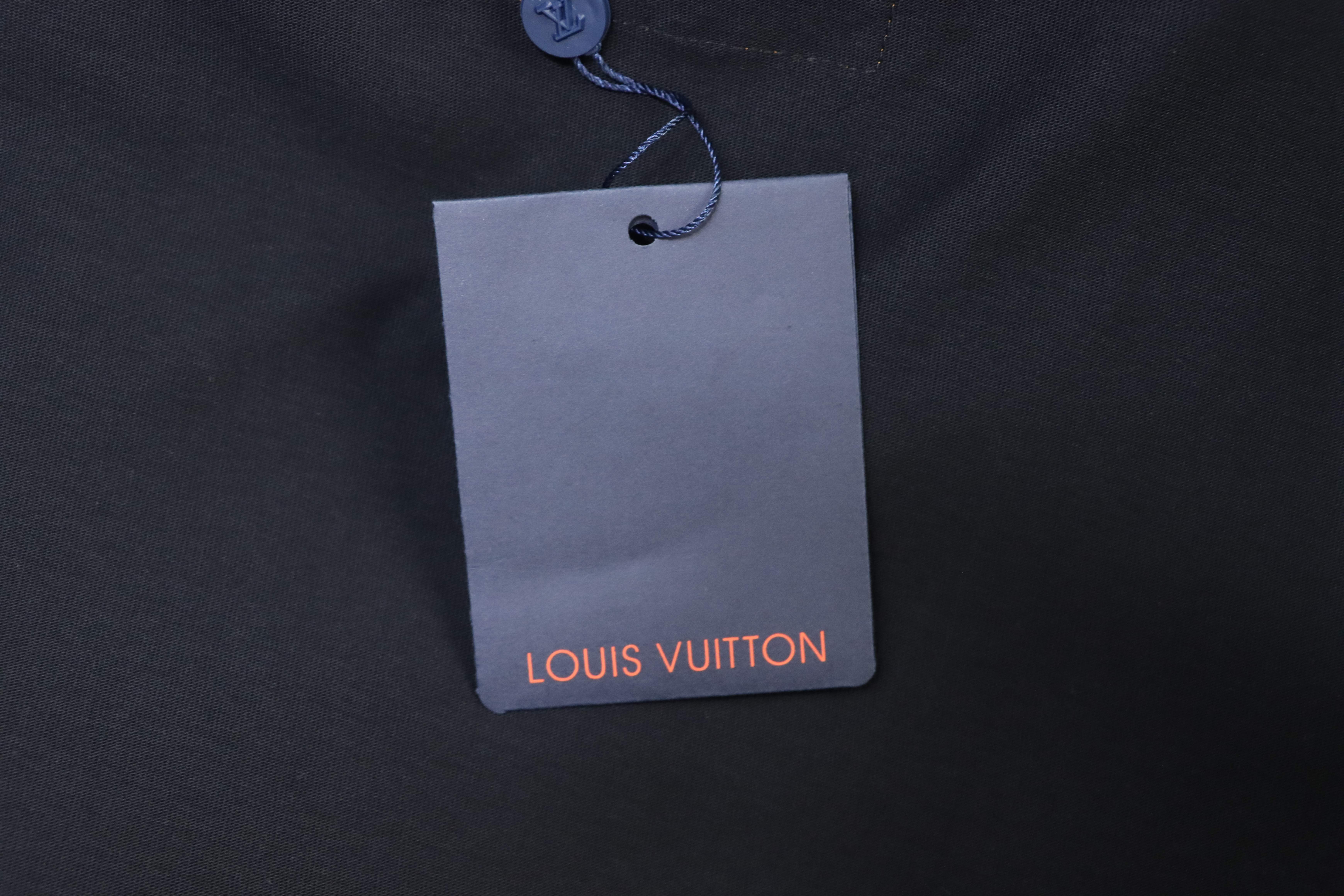 LOUIS VUITTON Pin Logo Embroidery Crew Neck Logo White Short Sleeve T-Shirt