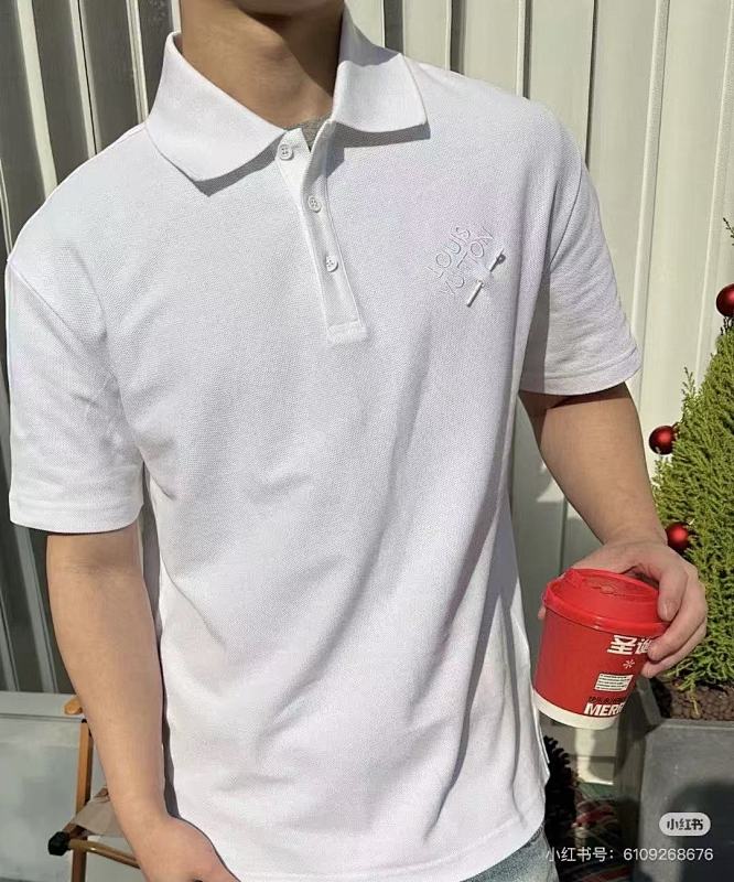 LOUIS VUITTON Pin Logo Letter Embroidery Chest Short Sleeve Polo Shirt